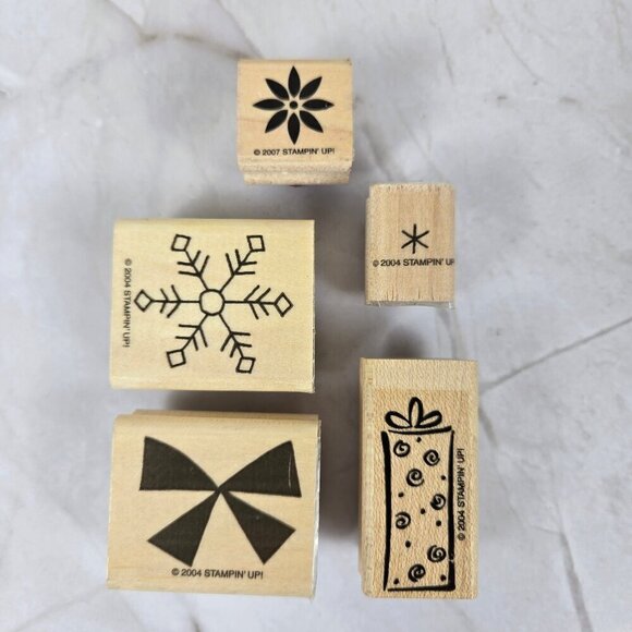 Stampin Up! 2004-2007 Assorted Christmas Stamps Set of 19 Total Holiday Crafts - Picture 8 of 12